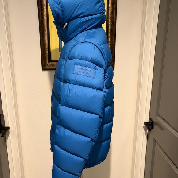 Burberry Puffer Jacket with zipper removable sleeves - Blue Size 40 - Picture 4 of 9